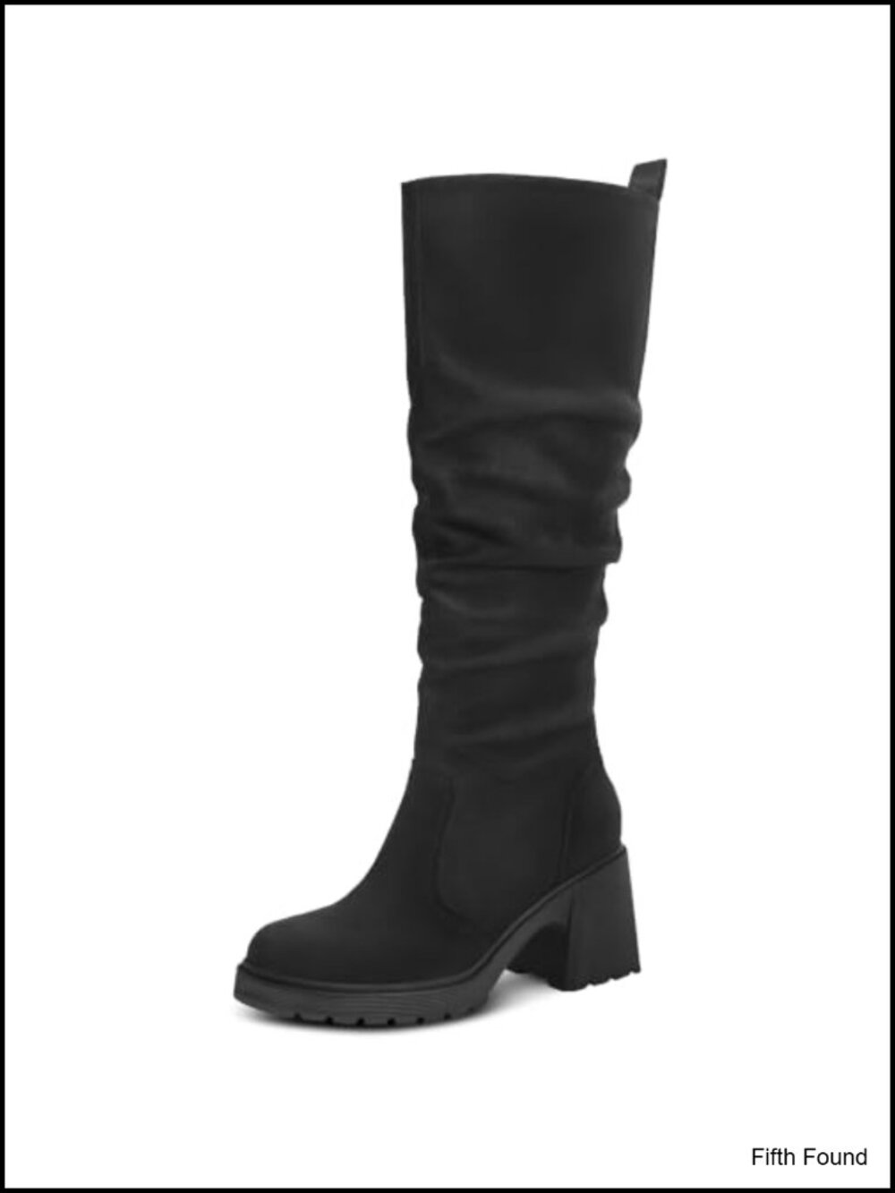 Women's Slouch Knee High Platform Boots Chunky Block Heel Faux Suede
